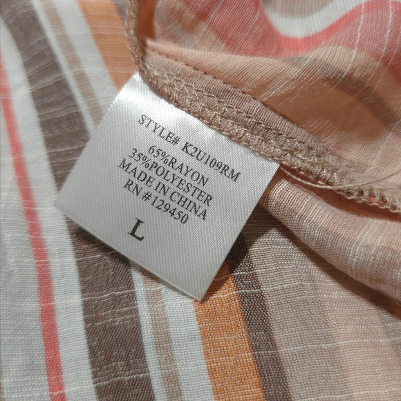 ✨️4/$20. COMO BLU Retro Striped Long Sleeve, Linen Look. Multi-Color, 70's - Picture 11 of 13